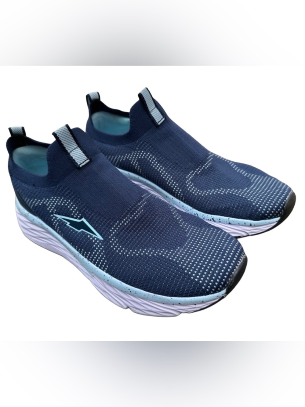 Avia Slip On Sneakers Womens 8 Navy Blue Knit Arch Support Walking Shoes